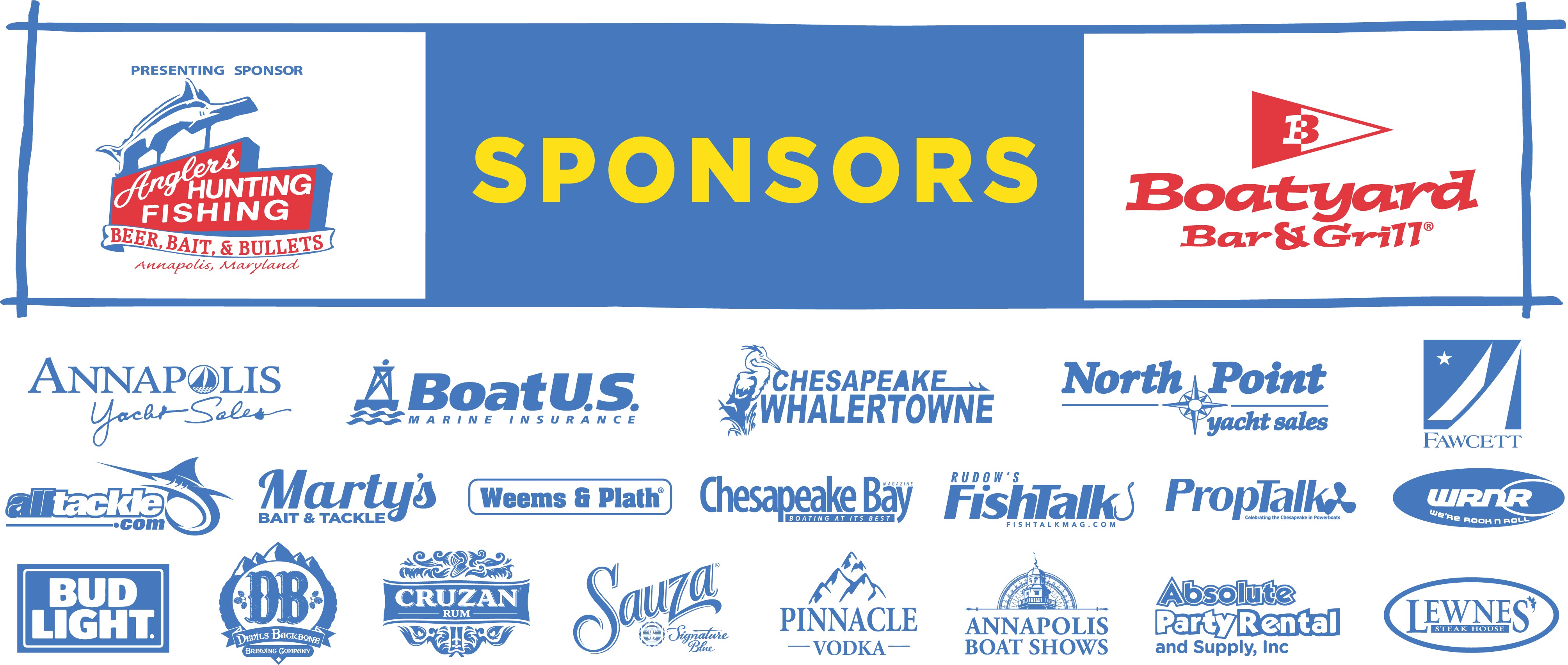 Boatyard Rockfish Tournament 2018 Sponsors