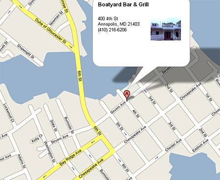 map to Boatyard Annapolis contact